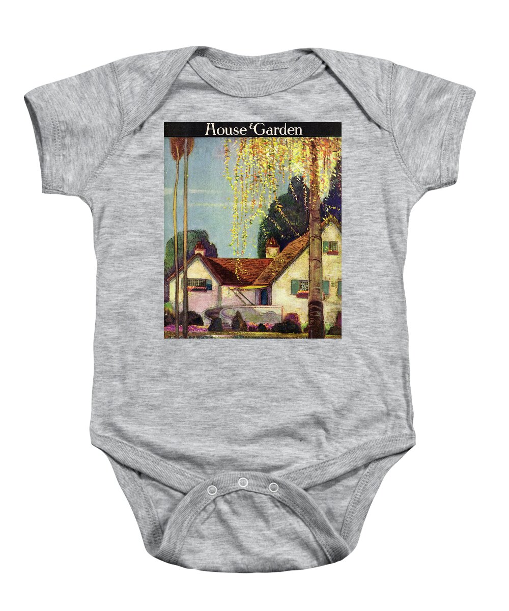 House And Garden Baby Onesie featuring the photograph House And Garden Interior Decoration Number Cover by Porter Woodruff