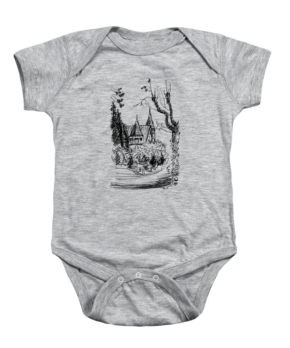 House Baby Onesie featuring the painting House In San Francisco by Masha Batkova
