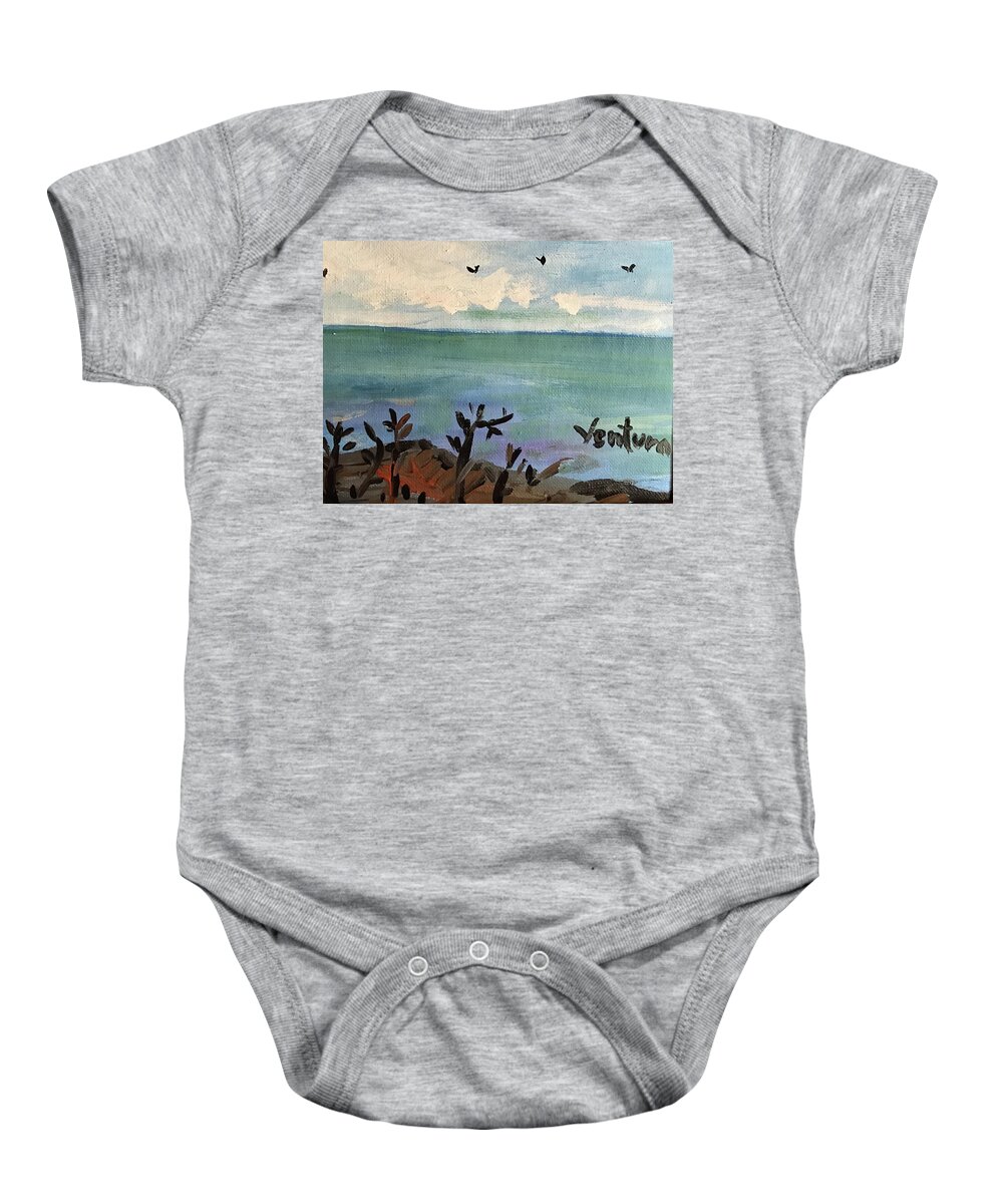 Ocean Baby Onesie featuring the painting I Stood There And Watched It All by Clare Ventura