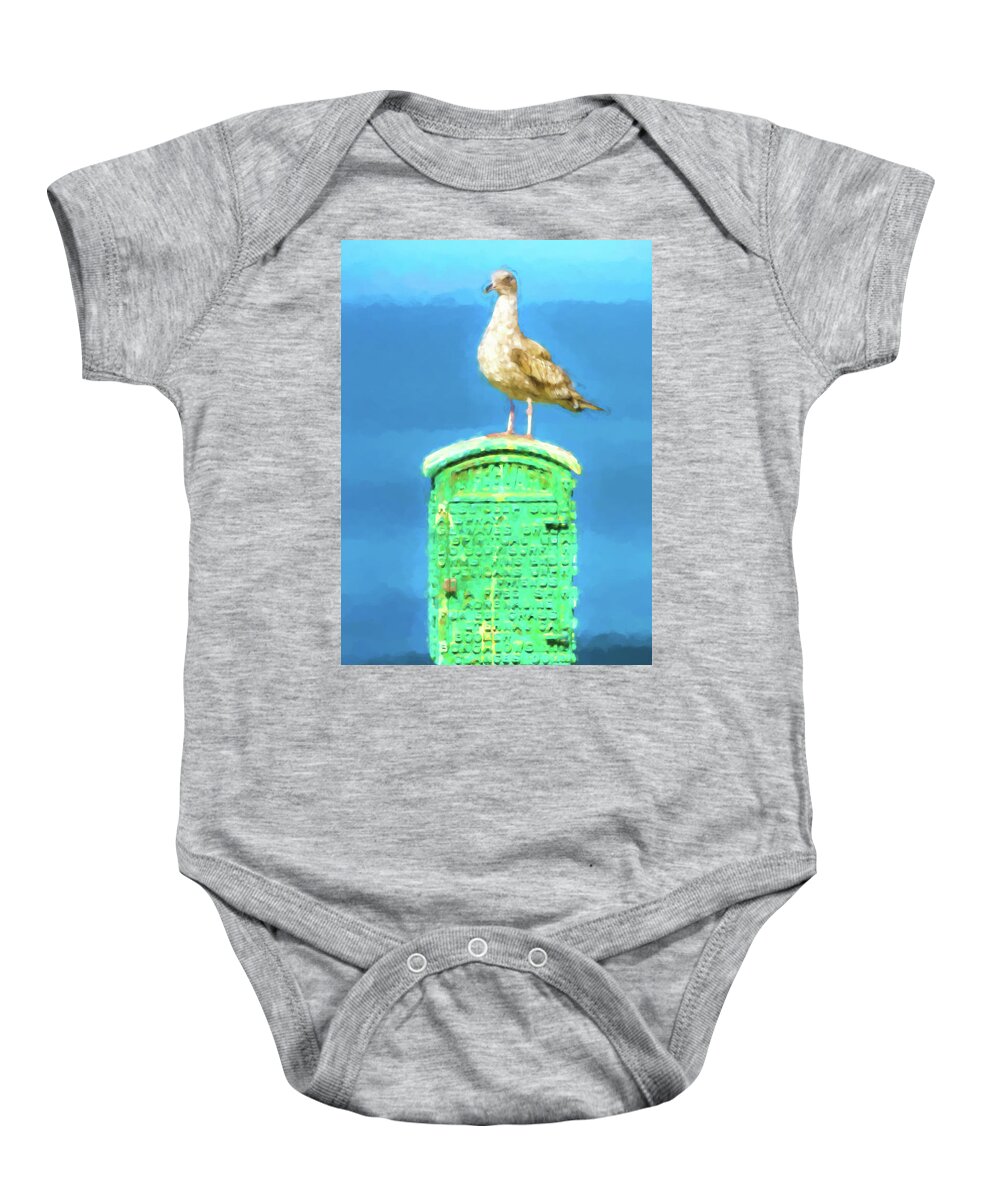 Lifeguard Baby Onesie featuring the digital art I Will Be Your Lifeguard Watercolor by Scott Campbell