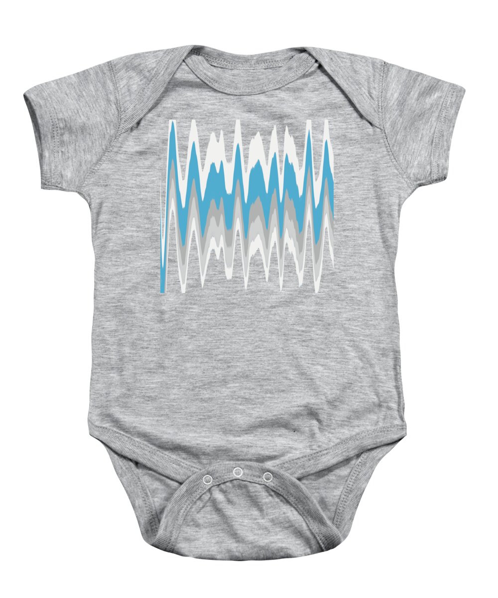 Blue Abstract Baby Onesie featuring the mixed media Ice Blue Abstract by Christina Rollo