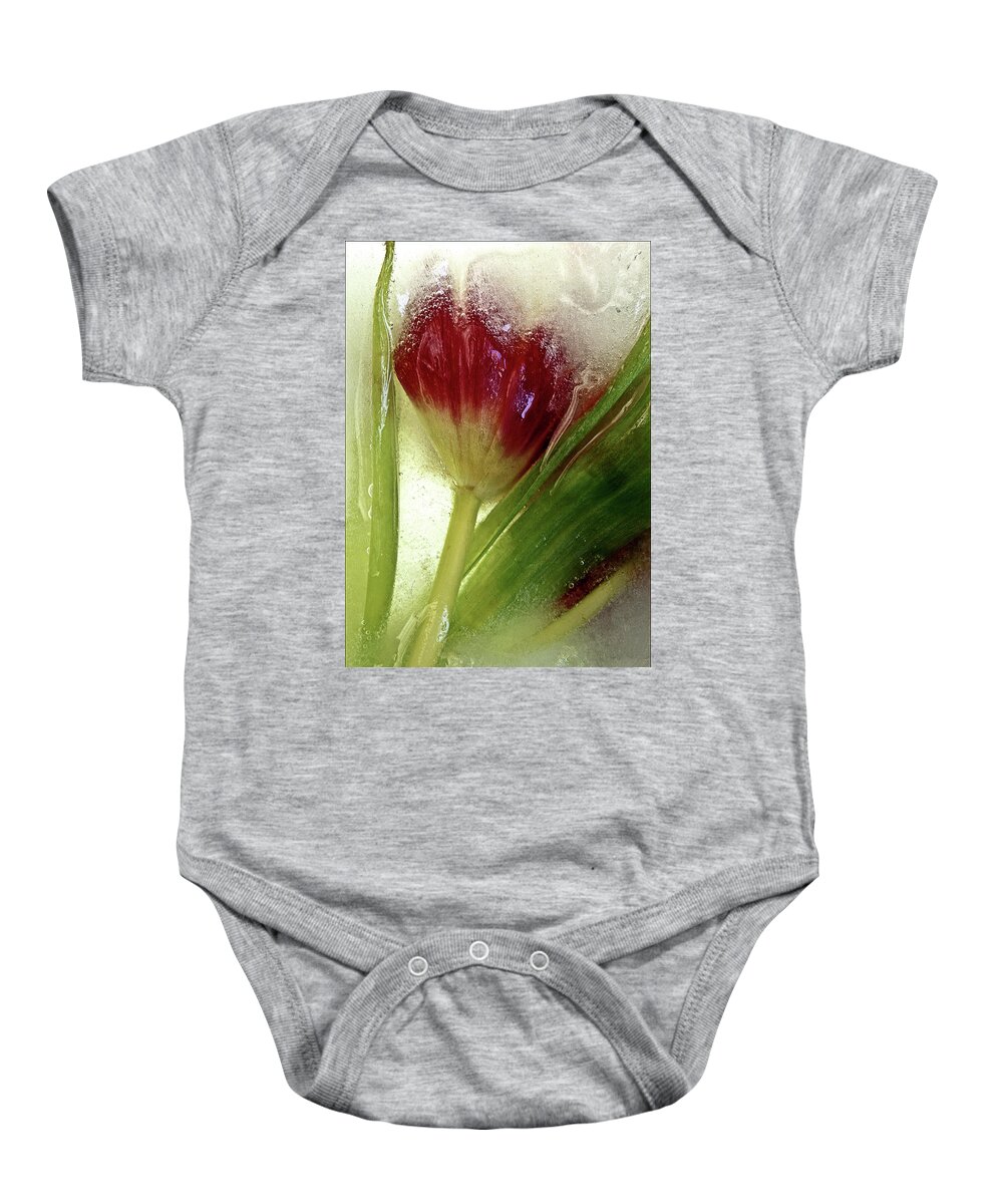 Ice Baby Onesie featuring the photograph Ice- flowers #2 by Jarmo Honkanen