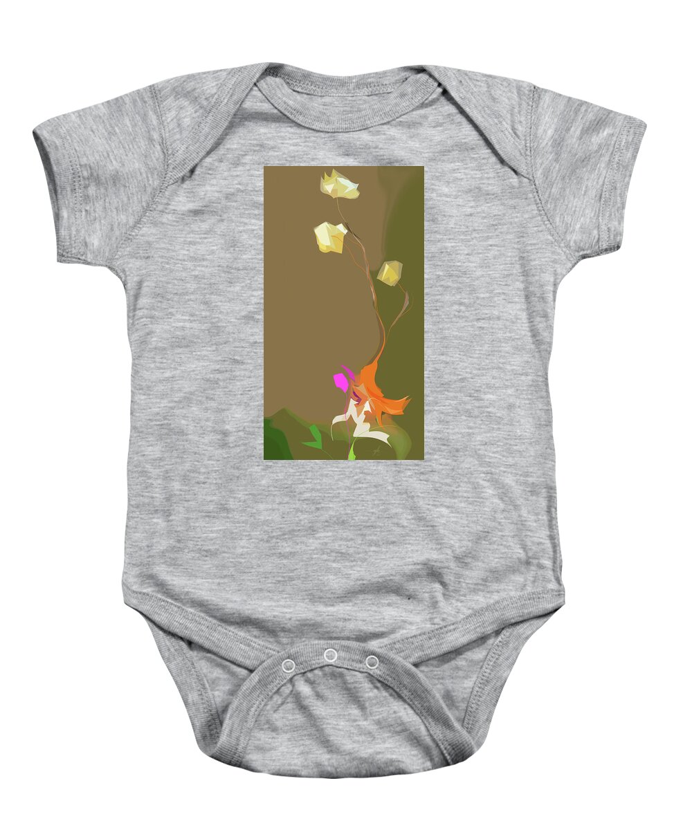 Whimsy Baby Onesie featuring the digital art Ikebana Humoresque by Gina Harrison