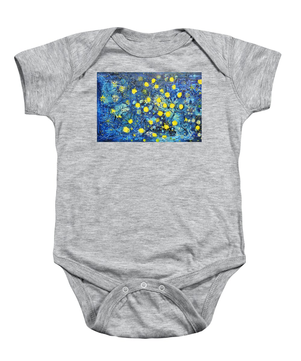 Abstract Baby Onesie featuring the painting Illumination by Evelina Popilian
