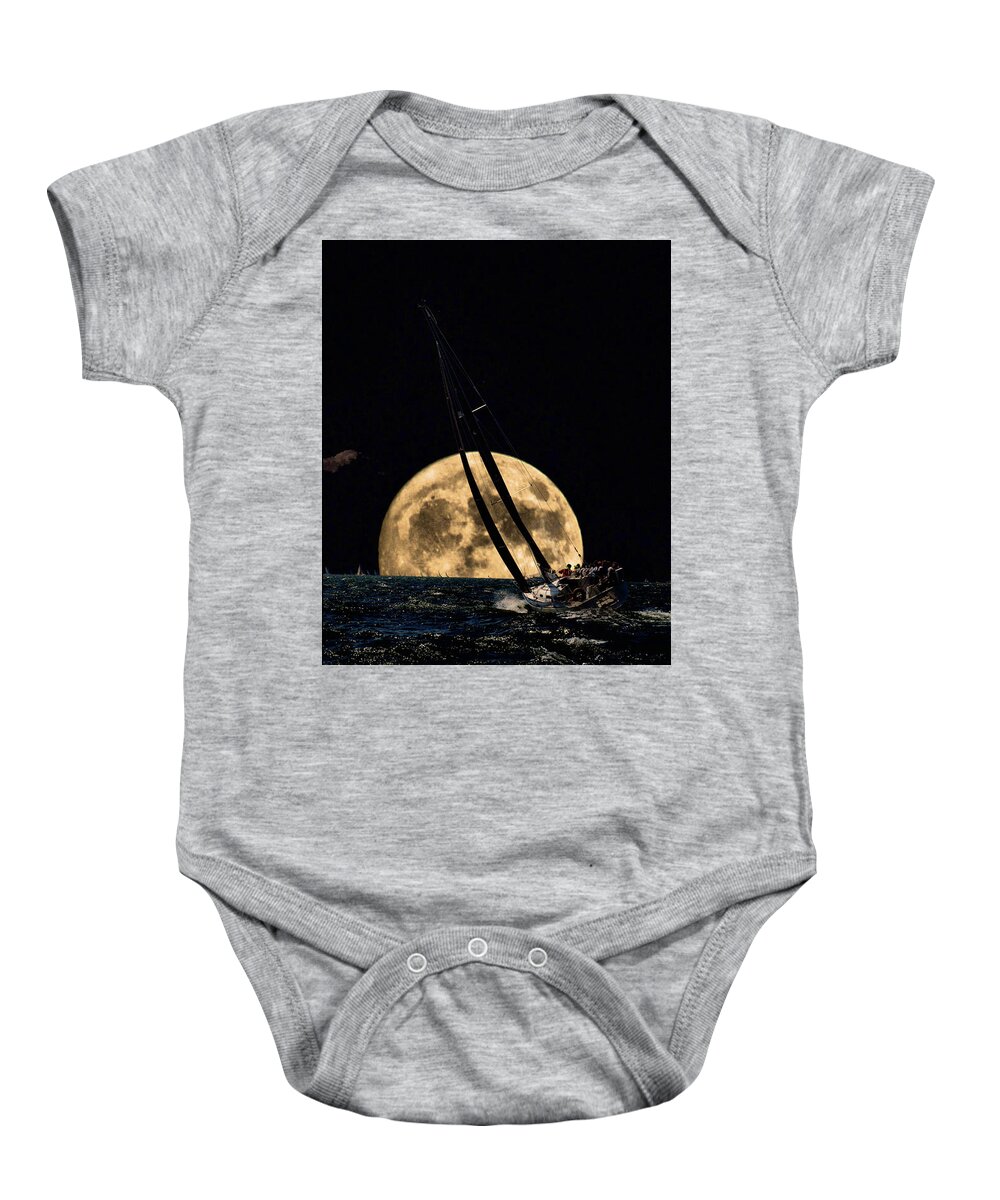 Sailing Baby Onesie featuring the photograph I'm getting closer to my home by Bruce Gannon