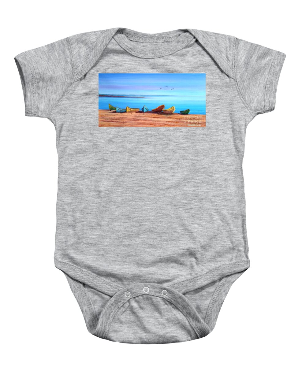 In Baby Onesie featuring the painting In With the Tide by Sarah Irland