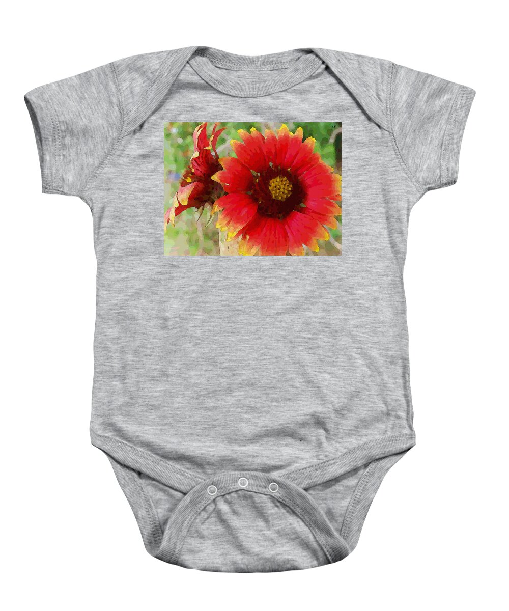 Botanical Baby Onesie featuring the digital art Indian Blanket Flowers by Shelli Fitzpatrick