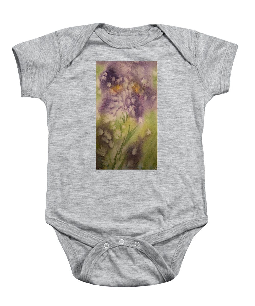 Flower Baby Onesie featuring the painting Iris Fantasy by Terry Ann Morris