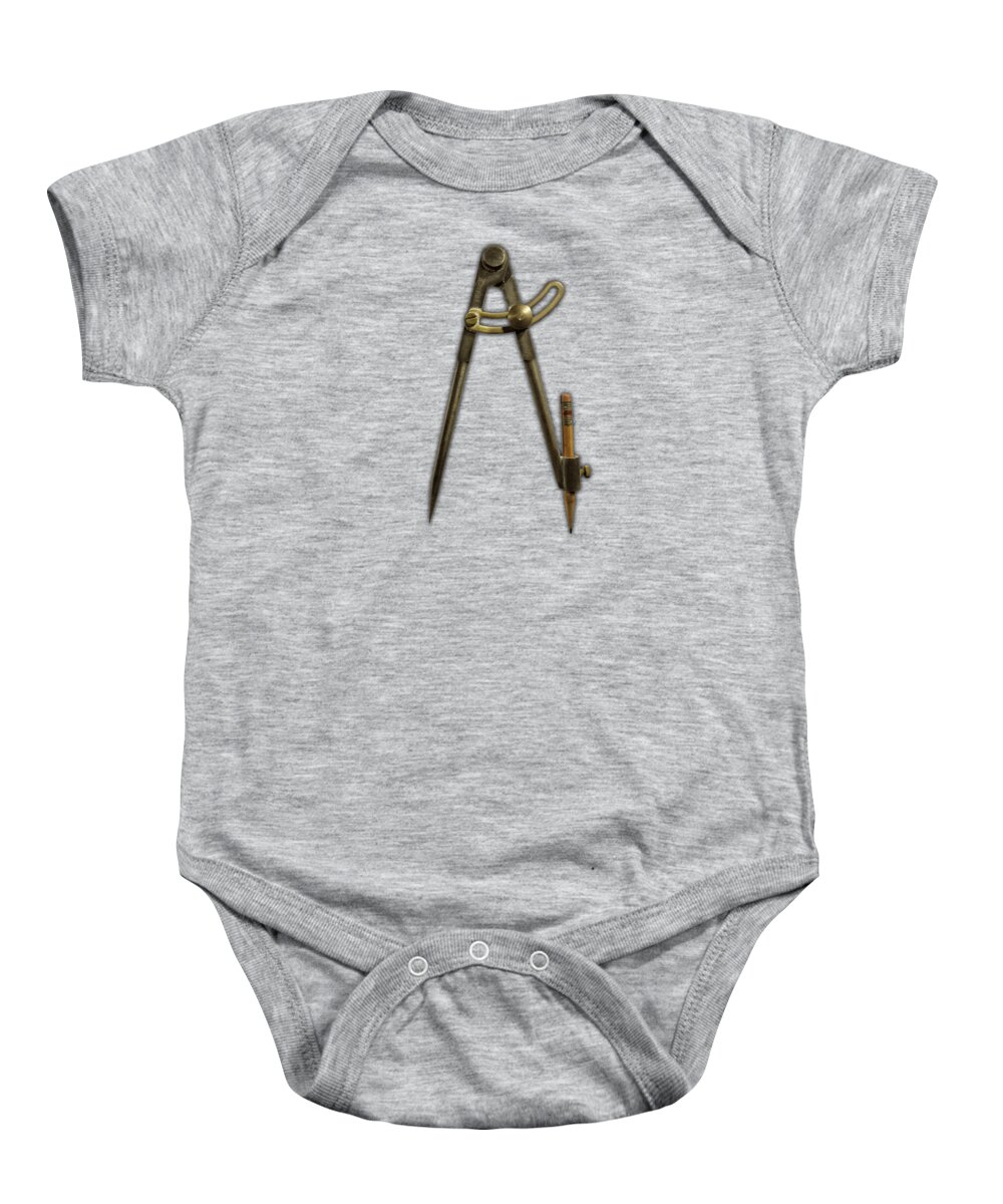Mechanical Baby Onesie featuring the photograph Iron Compass by YoPedro