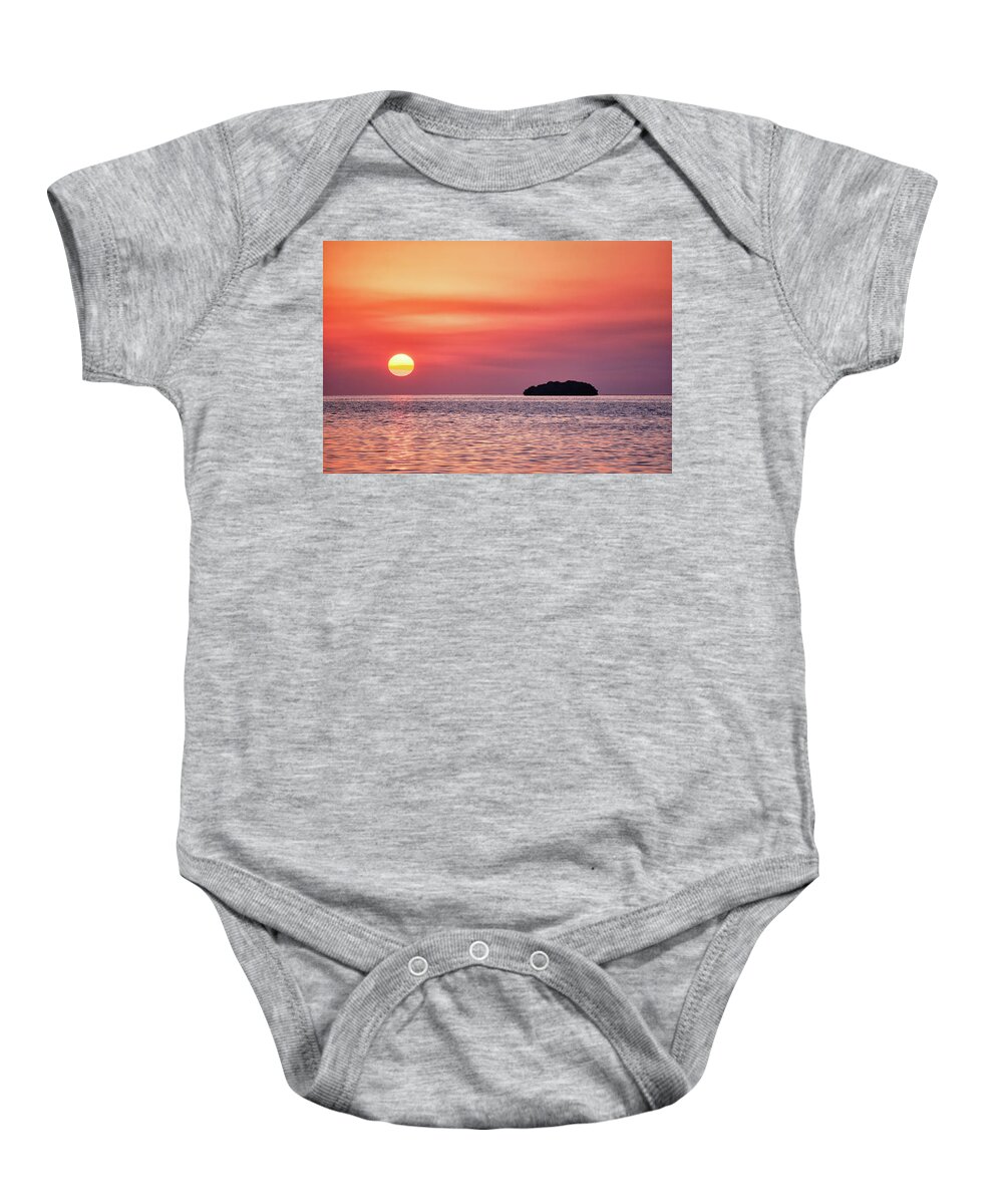 3/22/17 Baby Onesie featuring the photograph Island Sunset by Louise Lindsay