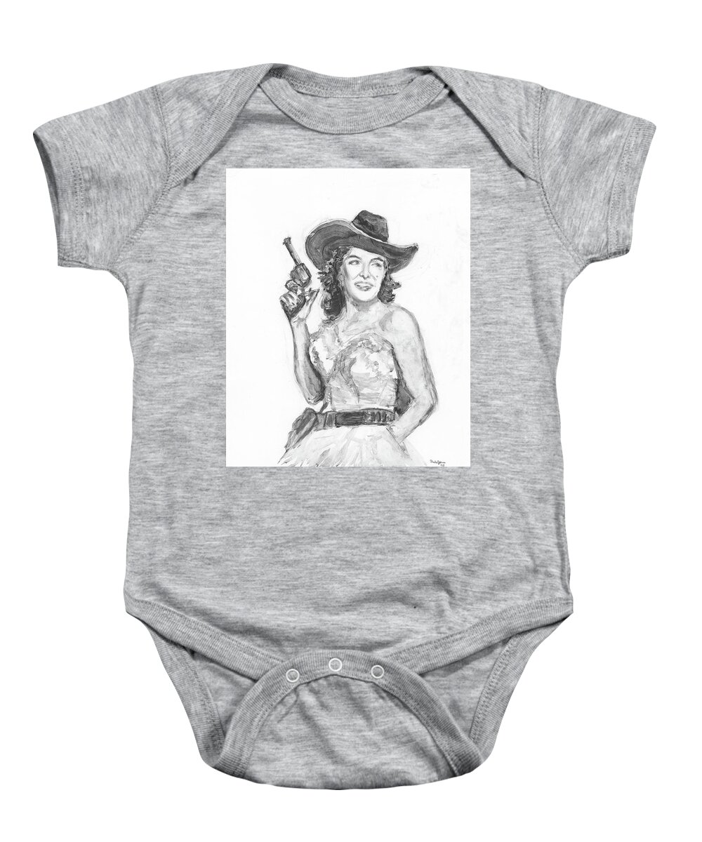 Jane Baby Onesie featuring the painting Jane Russell by Sheila Johns