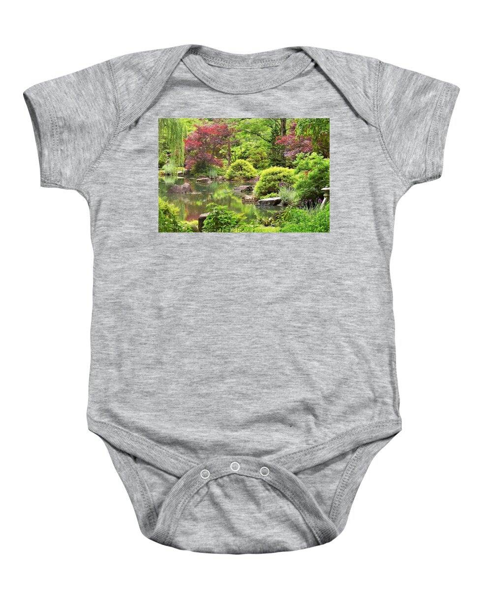 Japanese Gardens Baby Onesie featuring the photograph Japanese Gardens by Mary Ann Artz