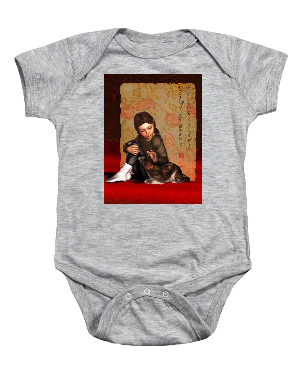 Child Baby Onesie featuring the digital art Jesus To A Child I by Nik Helbig