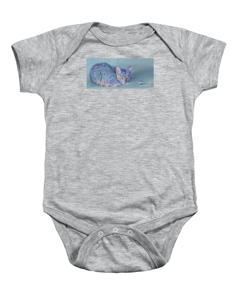 Mona Lisa Baby Onesie featuring the painting Jingle by Kimberly Santini