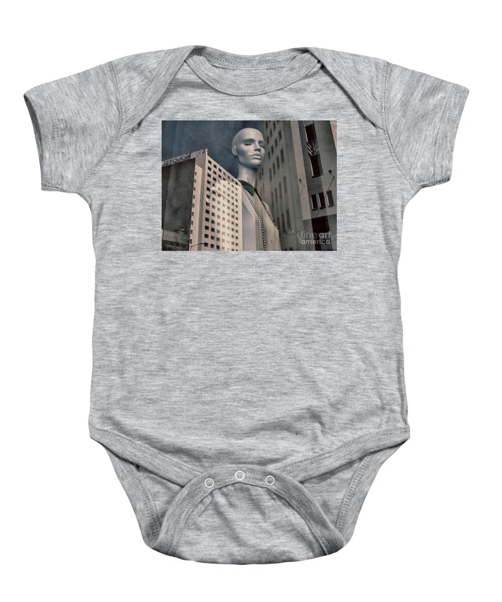 City Baby Onesie featuring the photograph Journal of a Solitude by Daliana Pacuraru