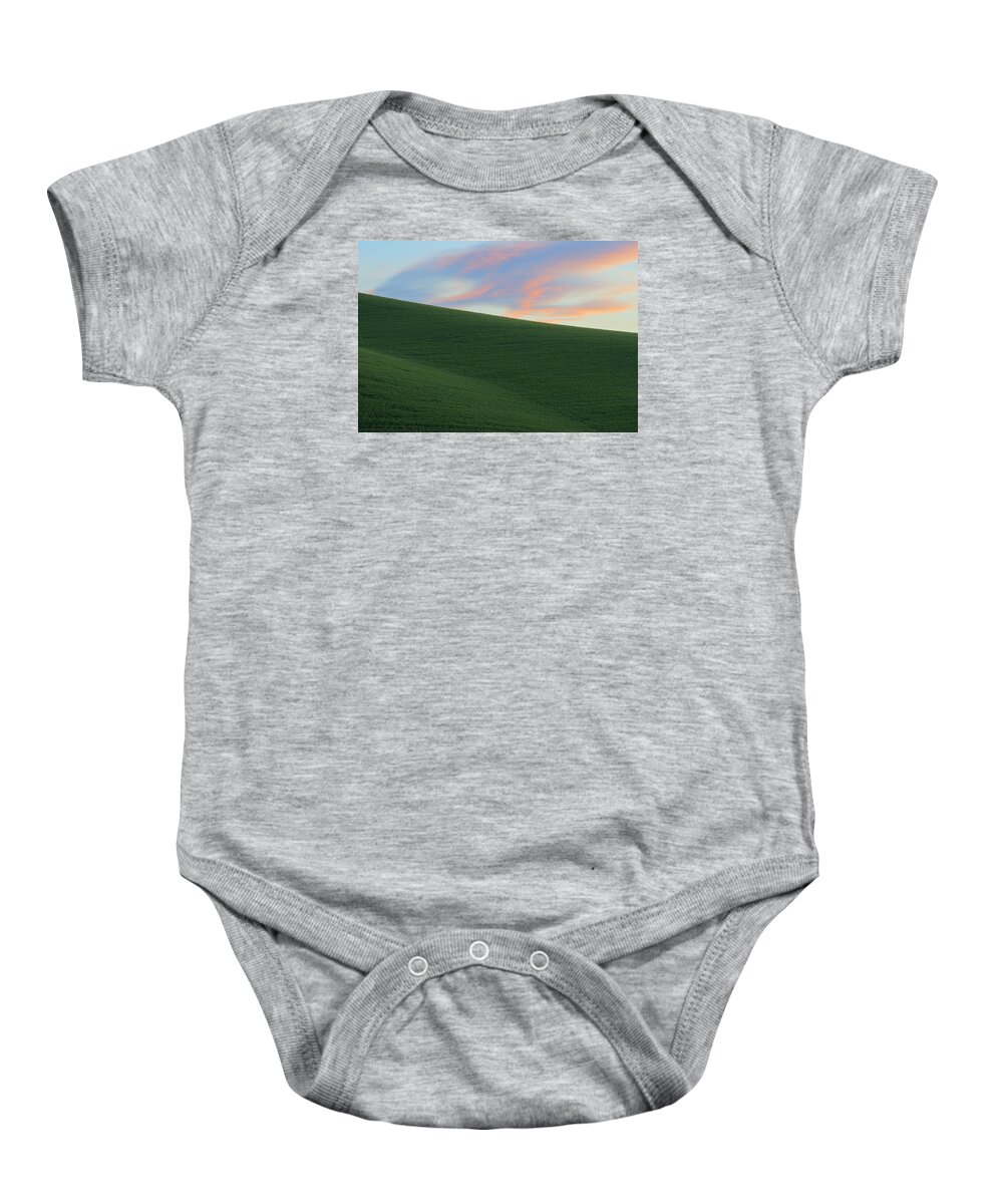 Outdoors Baby Onesie featuring the photograph June Palouse Fields and Sky by Doug Davidson