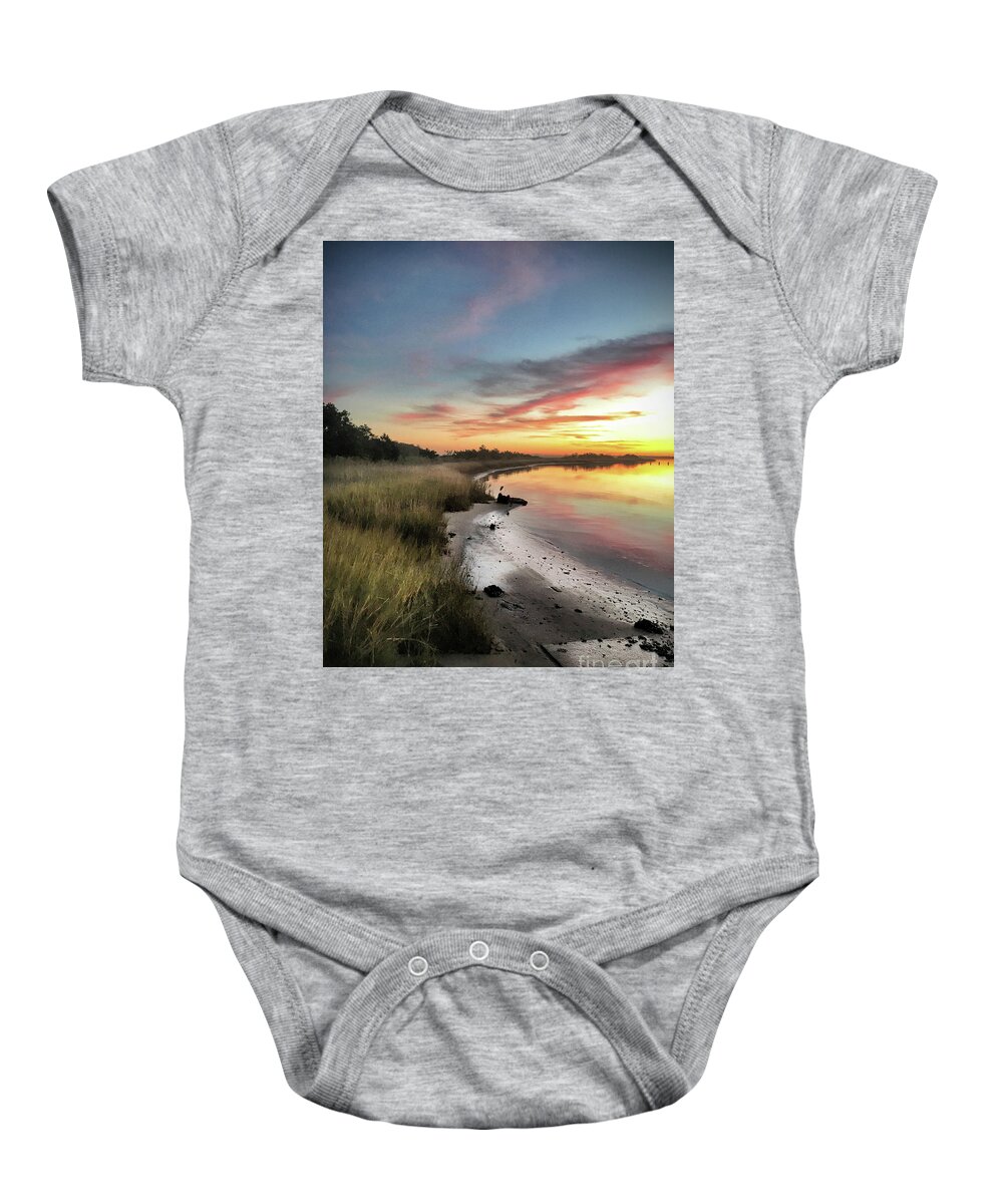Sunset Prints Baby Onesie featuring the photograph Just The Two Of Us At Sunset by Phil Mancuso