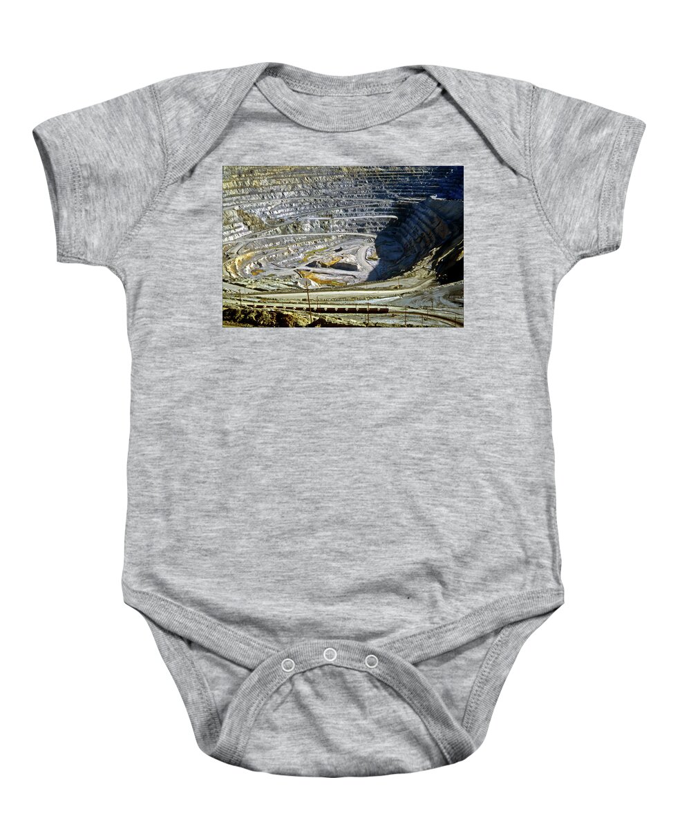 Bingham-canyon-mine Baby Onesie featuring the photograph Bingham-canyon mine in 1991 by Jarmo Honkanen