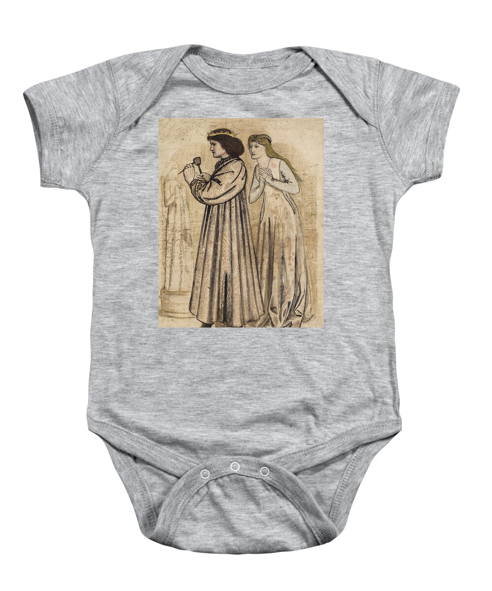 Burne-jones Baby Onesie featuring the drawing King Rene's Honeymoon by Edward Burne-Jones