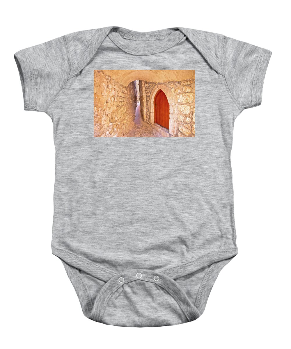 Vrbnik Baby Onesie featuring the photograph Klancic narrow stone street in town of Vrbnik by Brch Photography