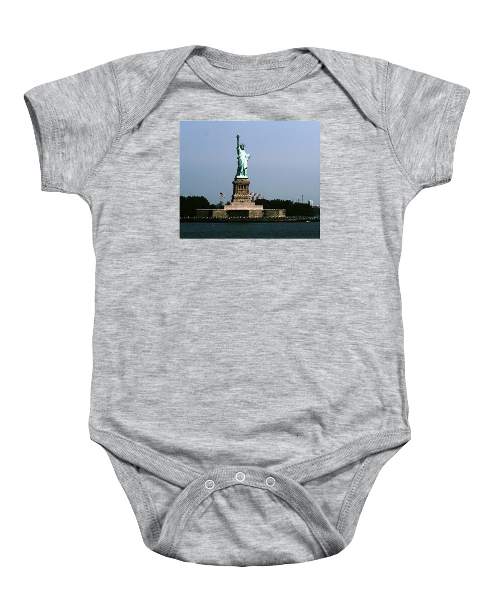 Statute Of Liberty Baby Onesie featuring the photograph Lady Liberty by Alice Terrill