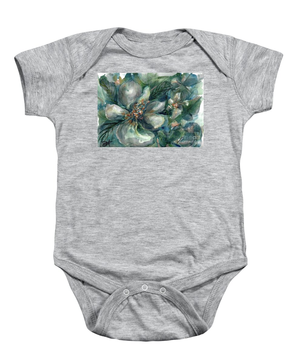#creativemother Baby Onesie featuring the painting Lady Magnolia 01 by Francelle Theriot