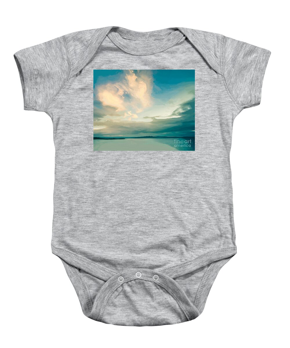 Lake Baby Onesie featuring the painting Lake Effect by Jackie Case