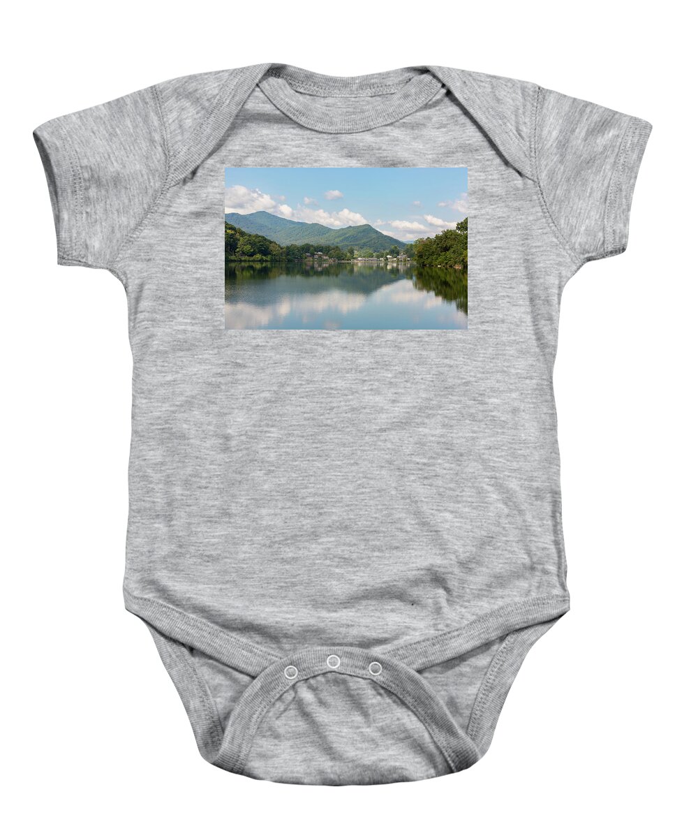 Reflections Baby Onesie featuring the photograph Lake Junaluska #1 - September 9 2016 by D K Wall