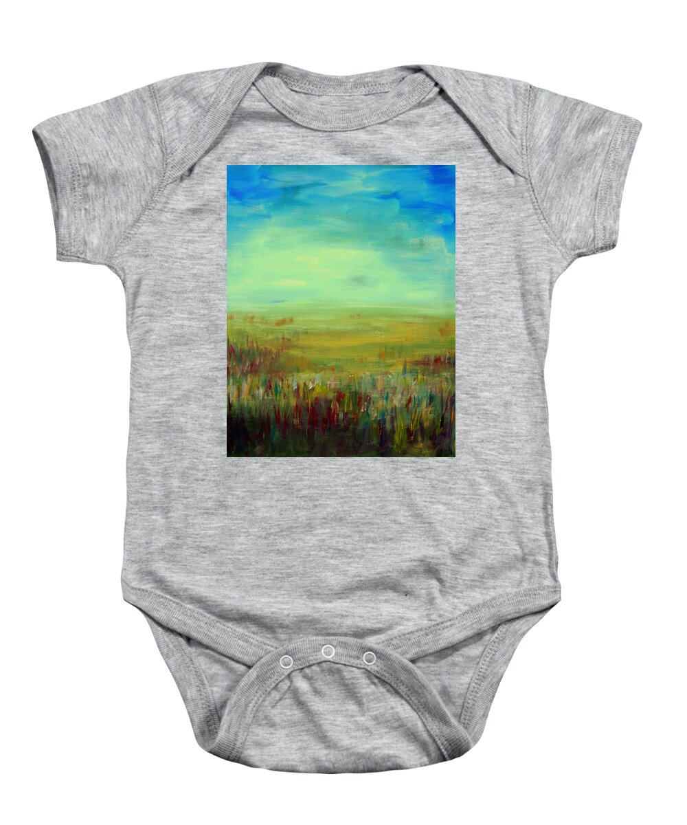 Landscape Abstract Baby Onesie featuring the painting Landscape Abstract by Julie Lueders 