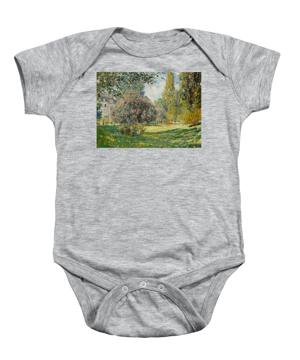 French Art Baby Onesie featuring the painting Landscape- Parc Monceau by Claude Monet