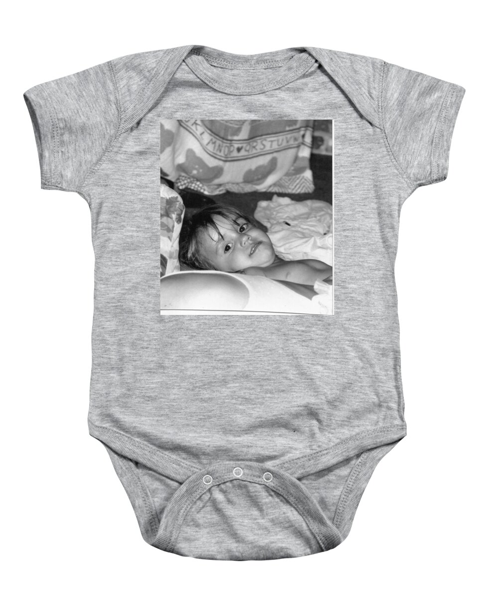 Black And White Photo Baby Onesie featuring the photograph Last Picture Before Bed.. by WaLdEmAr BoRrErO