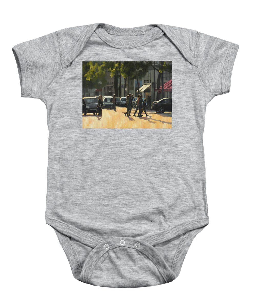 France Baby Onesie featuring the painting Latin Quarter two by Tate Hamilton