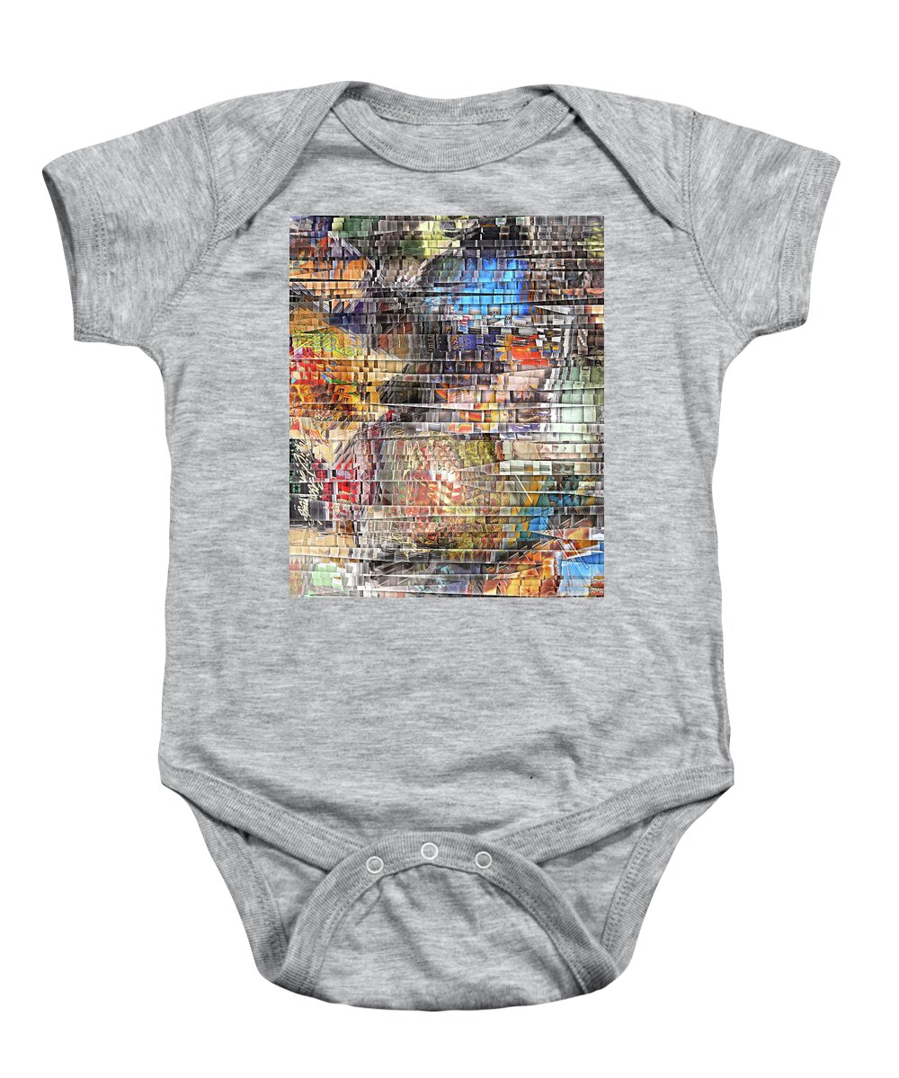 Compact Disks Baby Onesie featuring the digital art Layers of Digital Music by Phil Perkins