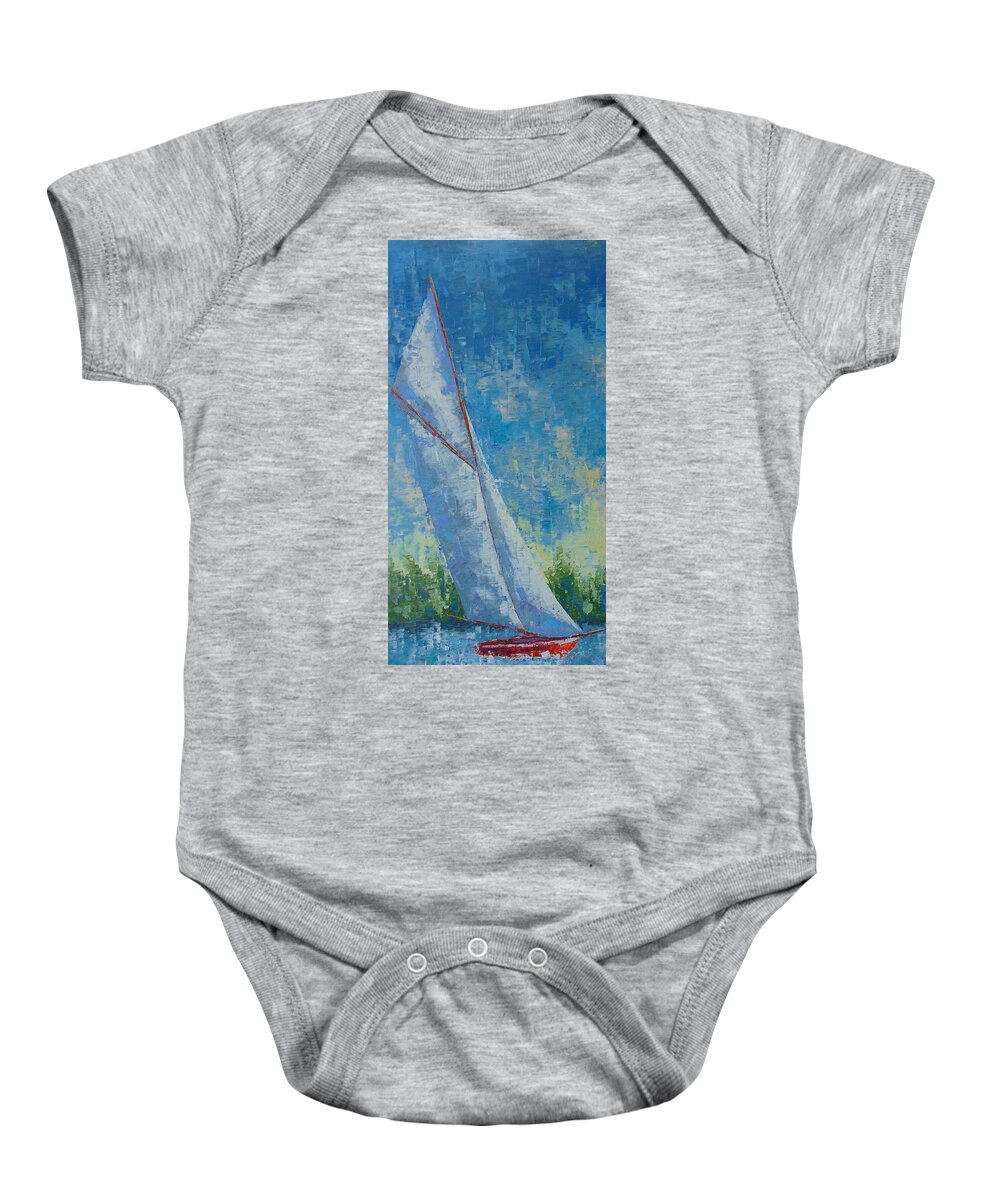 Provence Baby Onesie featuring the painting Le voilier de Provence by Frederic Payet