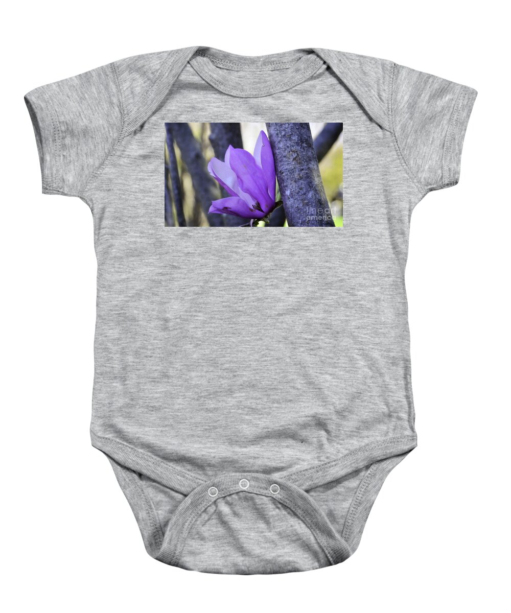 Japanese Baby Onesie featuring the photograph Lean On Me by Diana Mary Sharpton