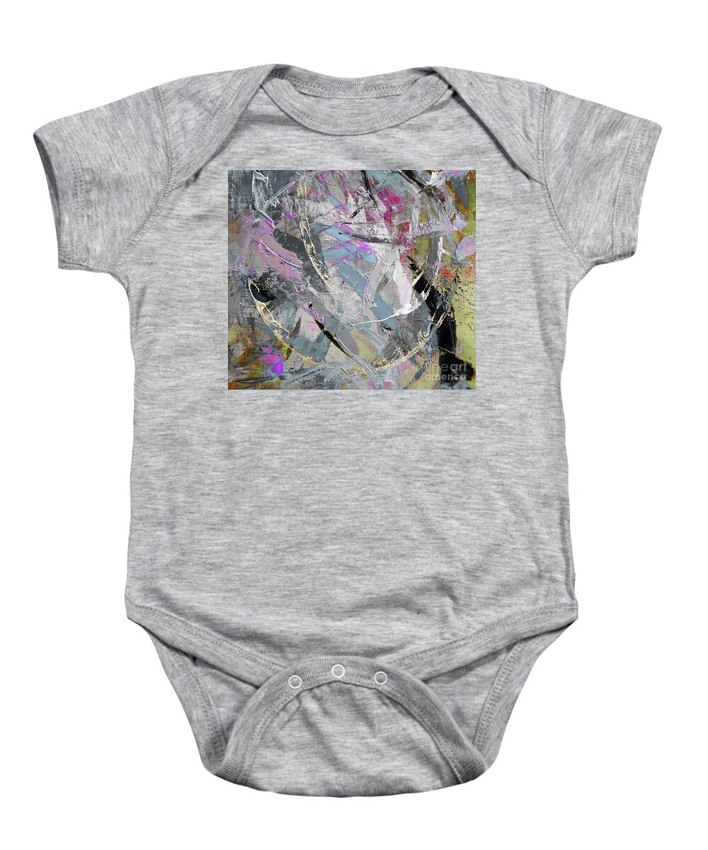 Lending Baby Onesie featuring the painting Lending A Hand Abstract Painting by Lisa Kaiser