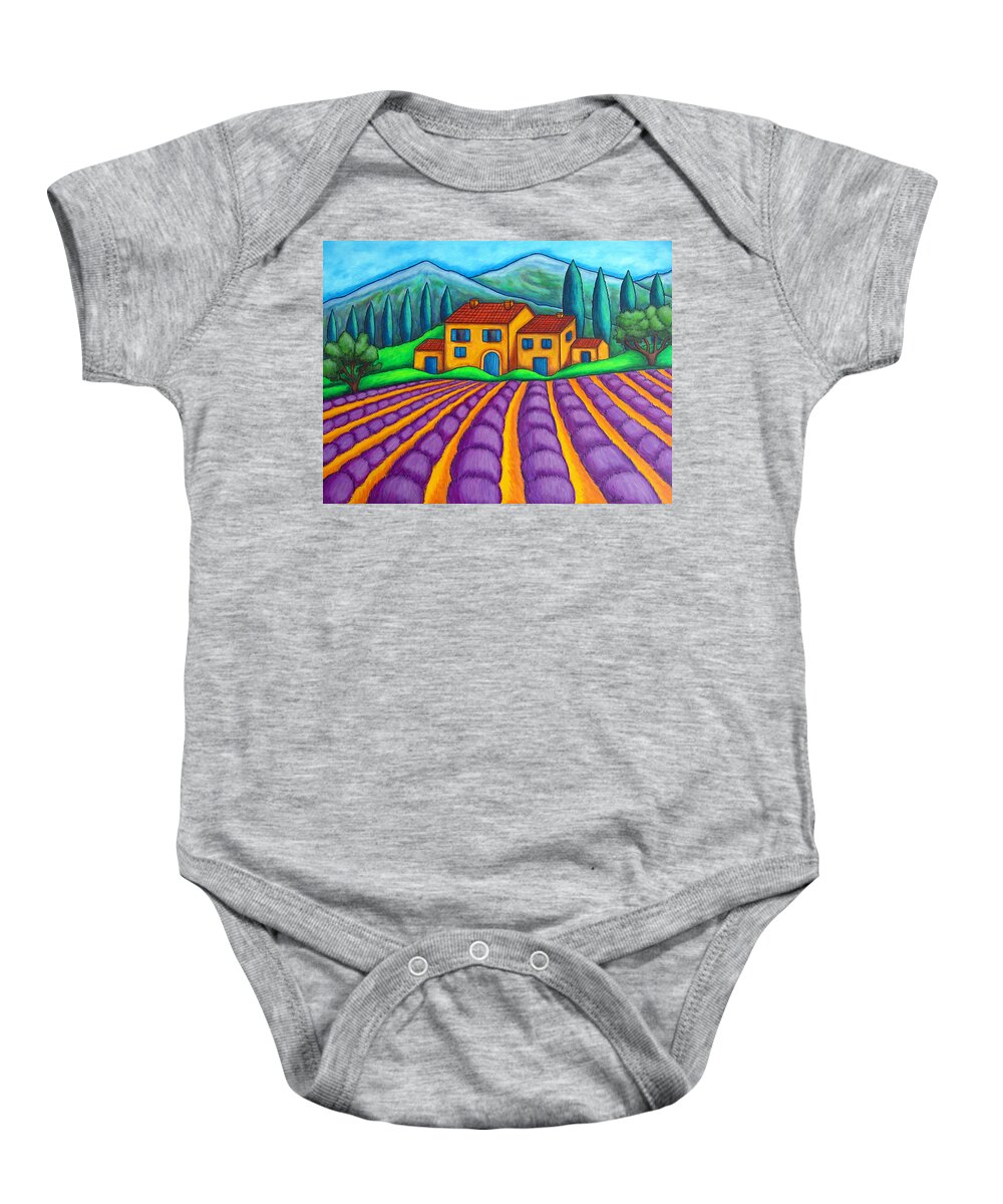 Provence Baby Onesie featuring the painting Les Couleurs de Provence by Lisa Lorenz
