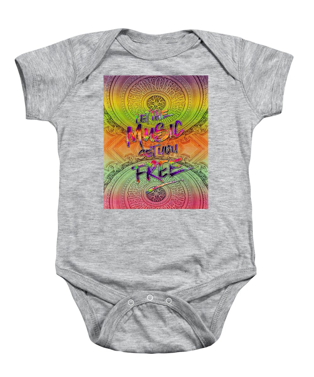 Let The Music Set You Free Baby Onesie featuring the photograph Let the Music Set You Free Rainbow Opera Garnier Paris by Beverly Claire Kaiya