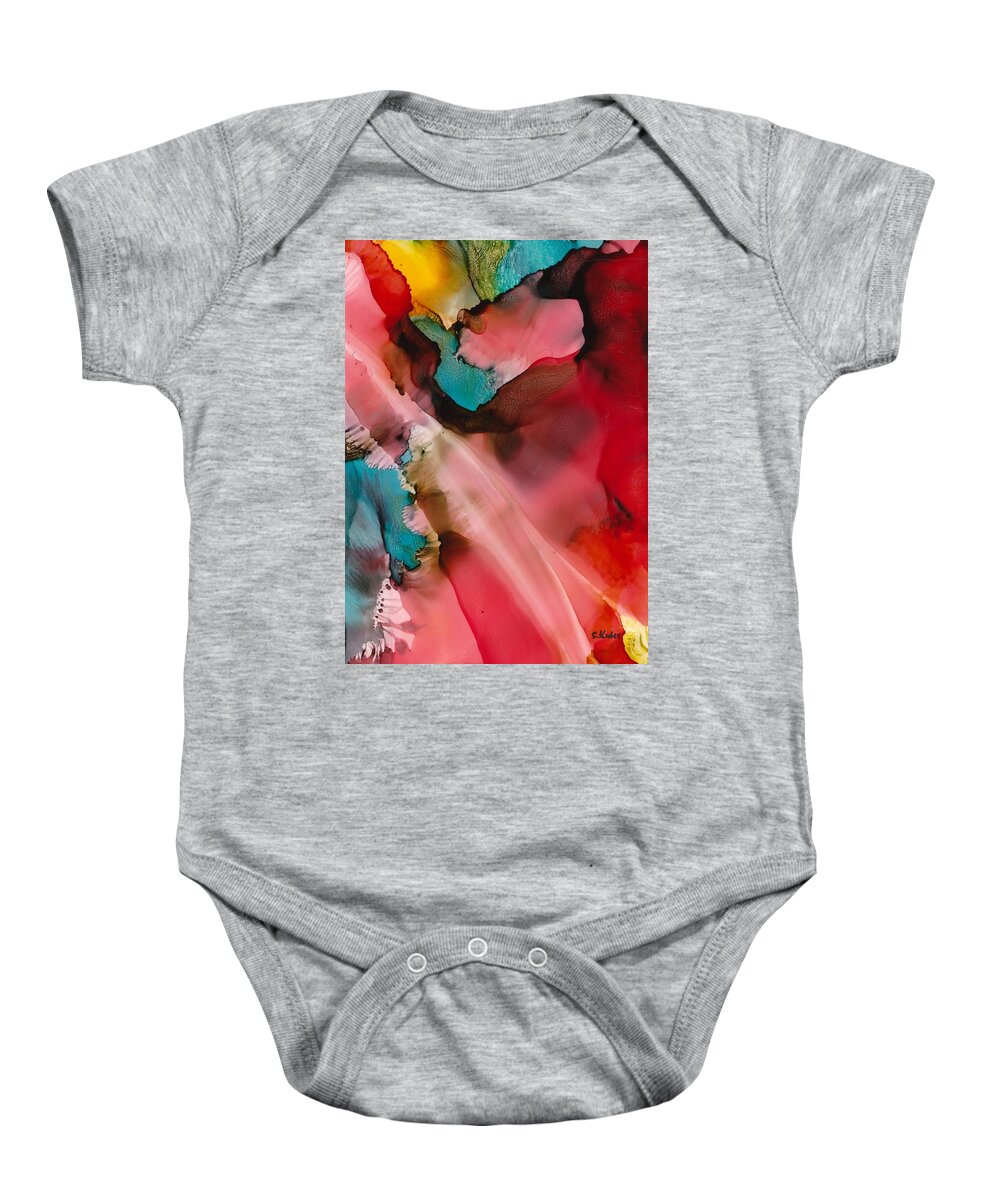 Abstract Baby Onesie featuring the painting Light From Above by Susan Kubes