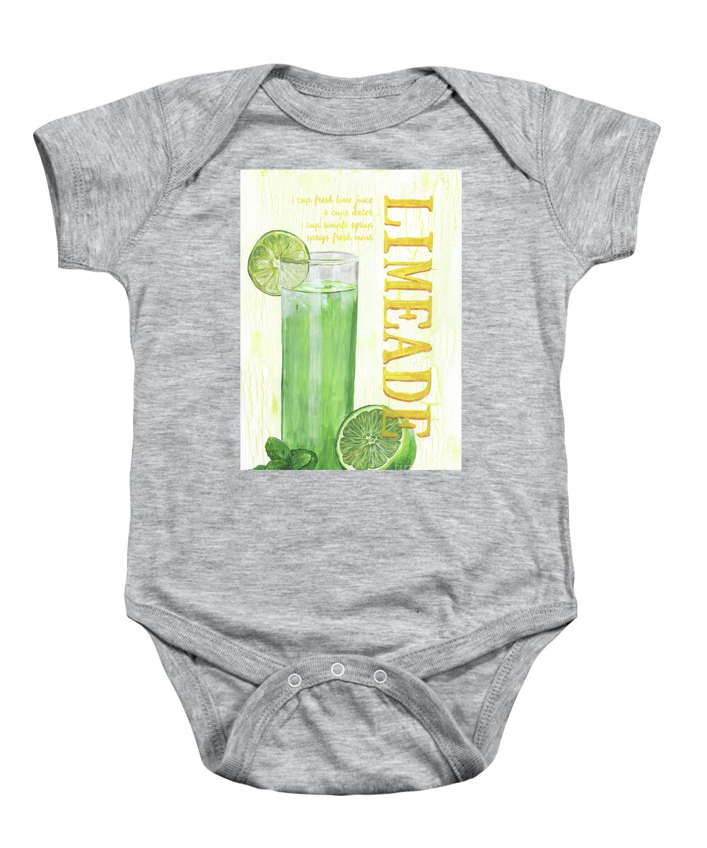 Lime Baby Onesie featuring the painting Limeade by Debbie DeWitt