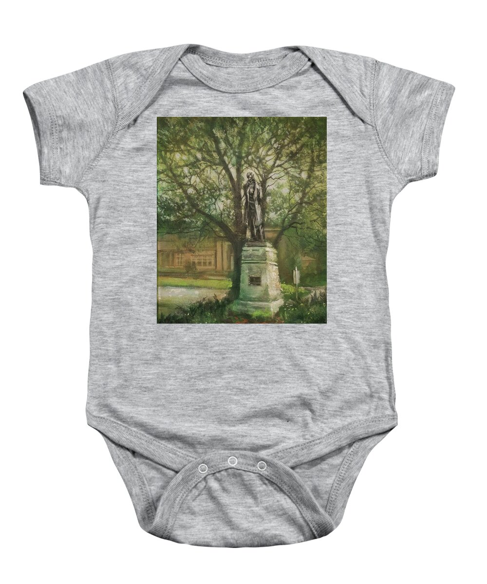 Abe Lincoln Statue Baby Onesie featuring the painting Lincoln Rises Again by Tom Shropshire