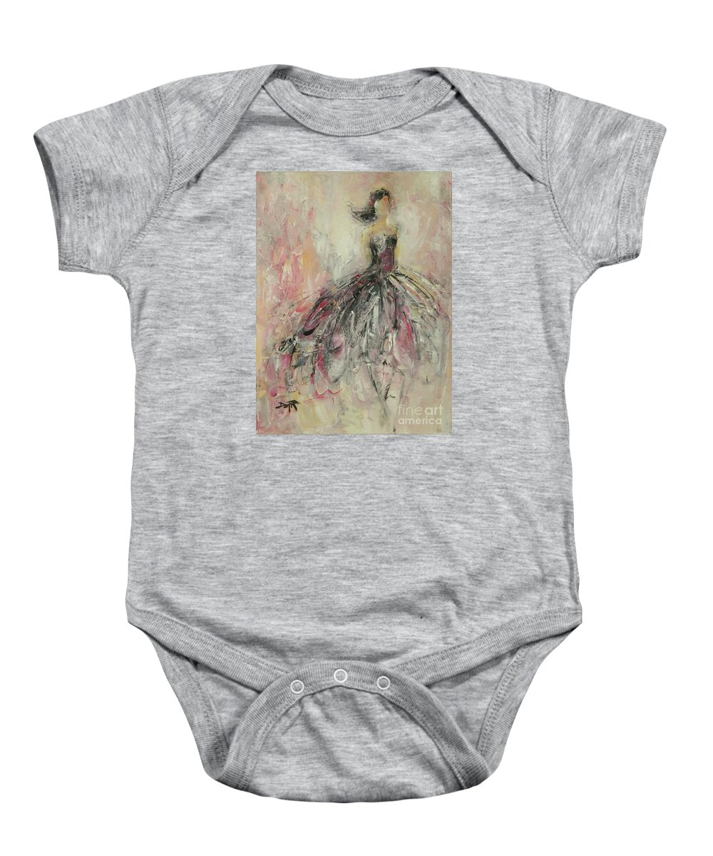 Woman Baby Onesie featuring the painting Little Black Dress by Dan Campbell