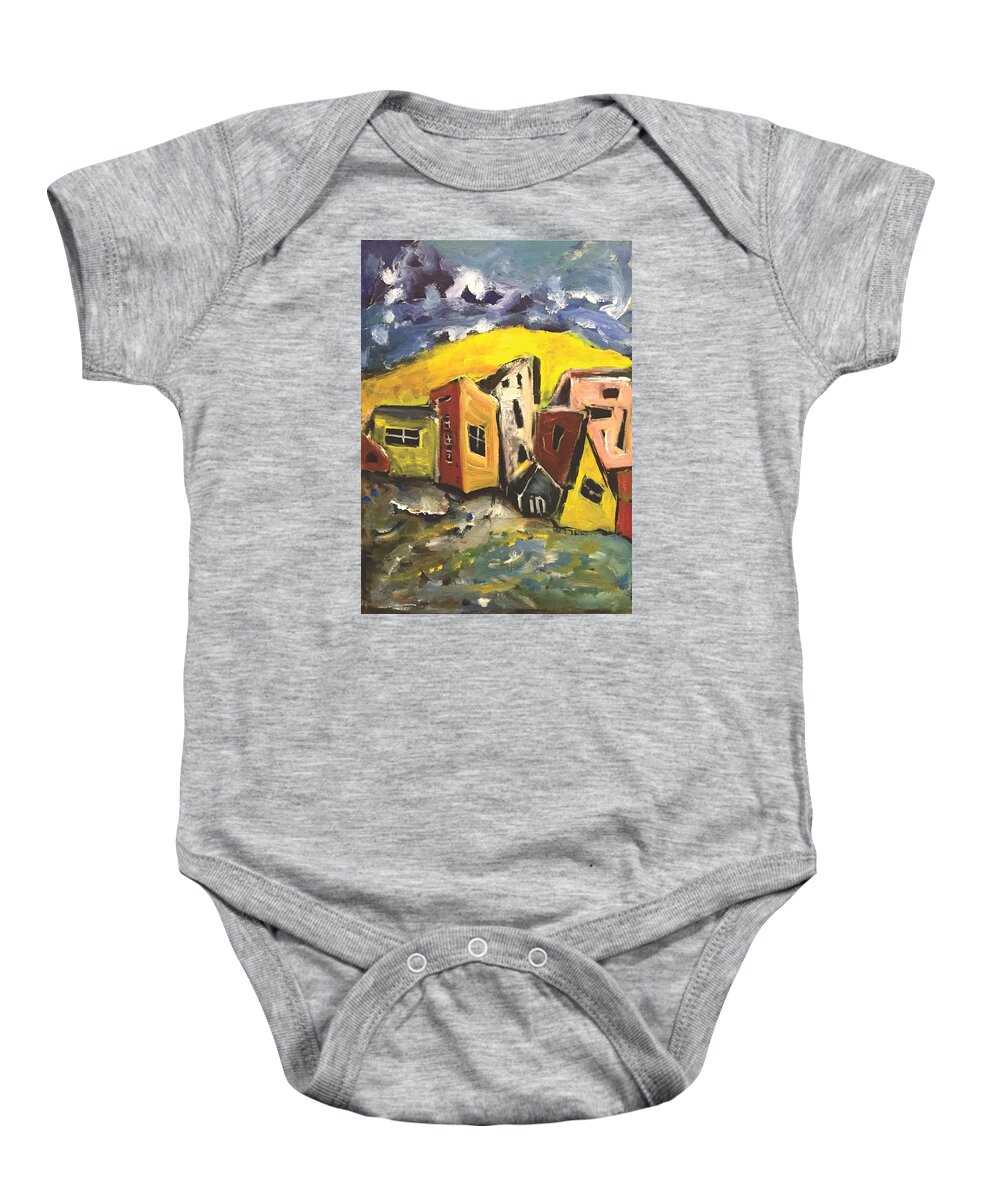 Sky Baby Onesie featuring the painting Little Change in the weather by Dennis Ellman