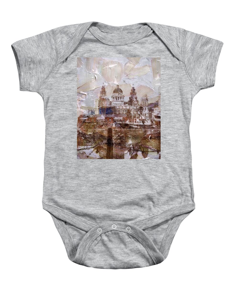 Liverpool Baby Onesie featuring the painting Liverpool by Mark Taylor