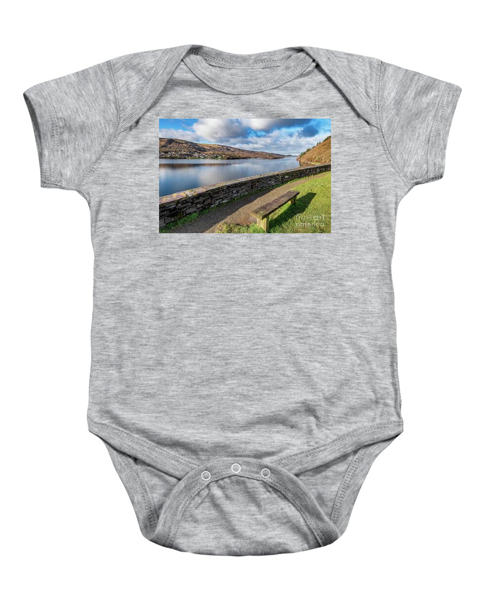 Llanberis Baby Onesie featuring the photograph Llanberis Viewpoint Snowdonia by Adrian Evans