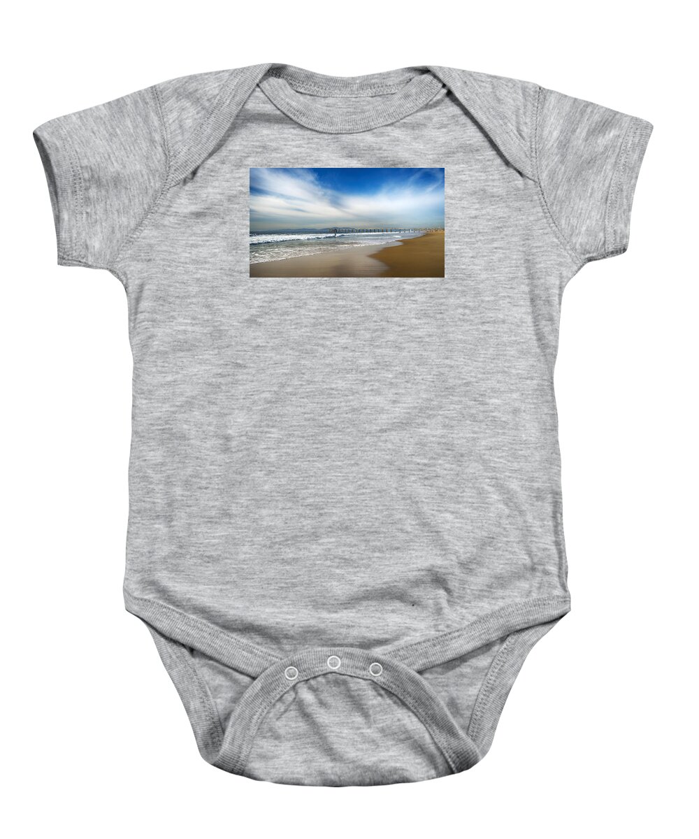 Surf Baby Onesie featuring the photograph Loan Sufer by Michael Hope