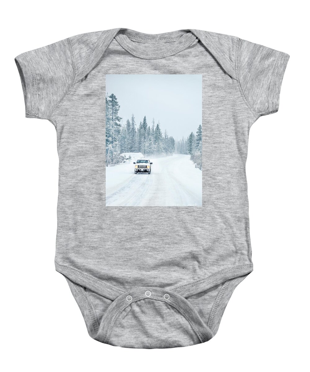 Kremsdorf Baby Onesie featuring the photograph Lonely Mile by Evelina Kremsdorf