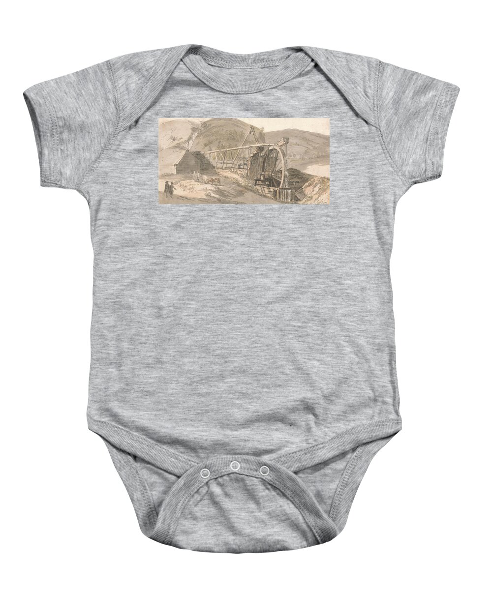 Paul Sandby Baby Onesie featuring the painting Lord Hopetoun's Lead Mines by Paul Sandby