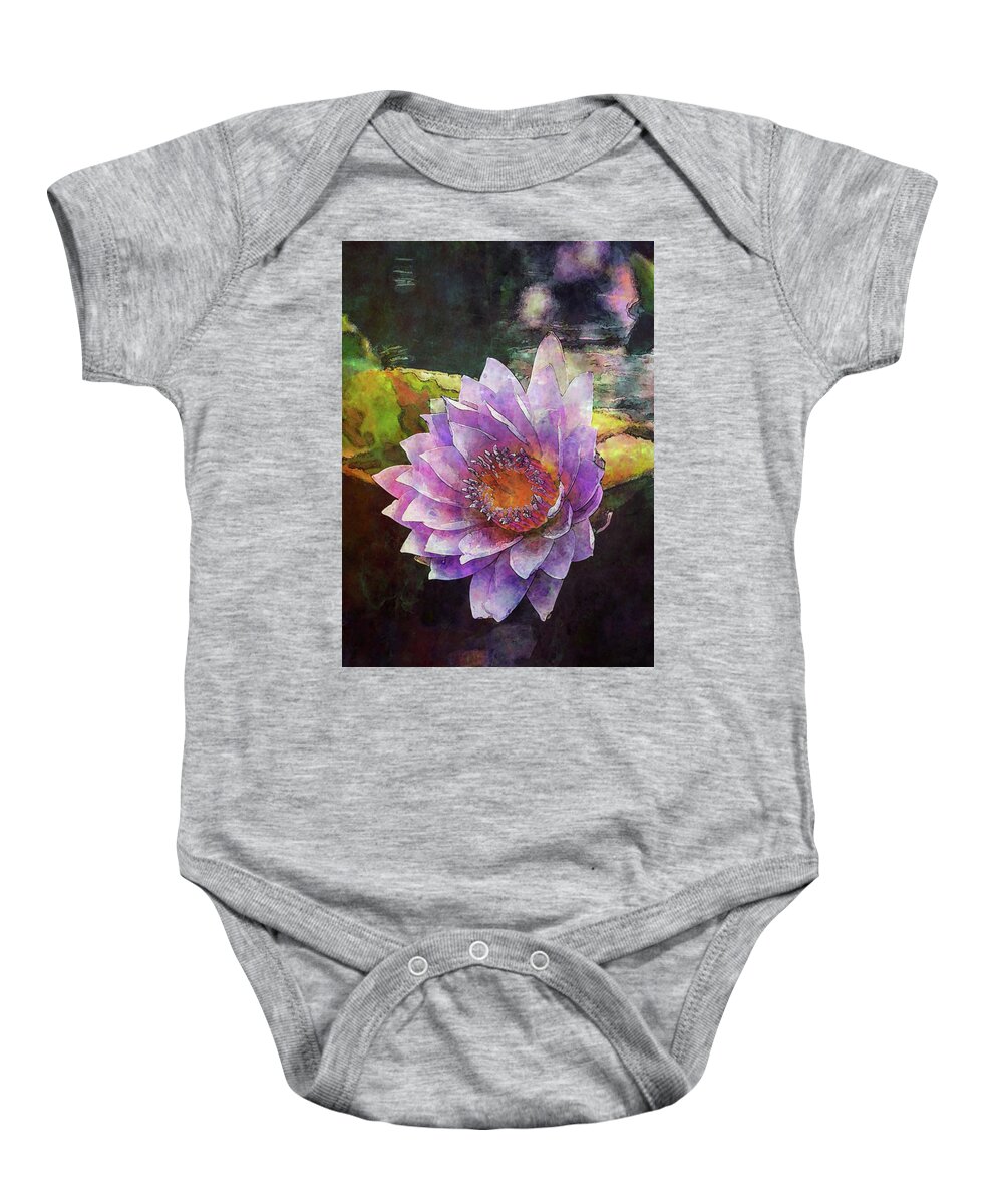 Lost Baby Onesie featuring the photograph Lost Lavender Lotus Blossom 4725 LDP_2 by Steven Ward