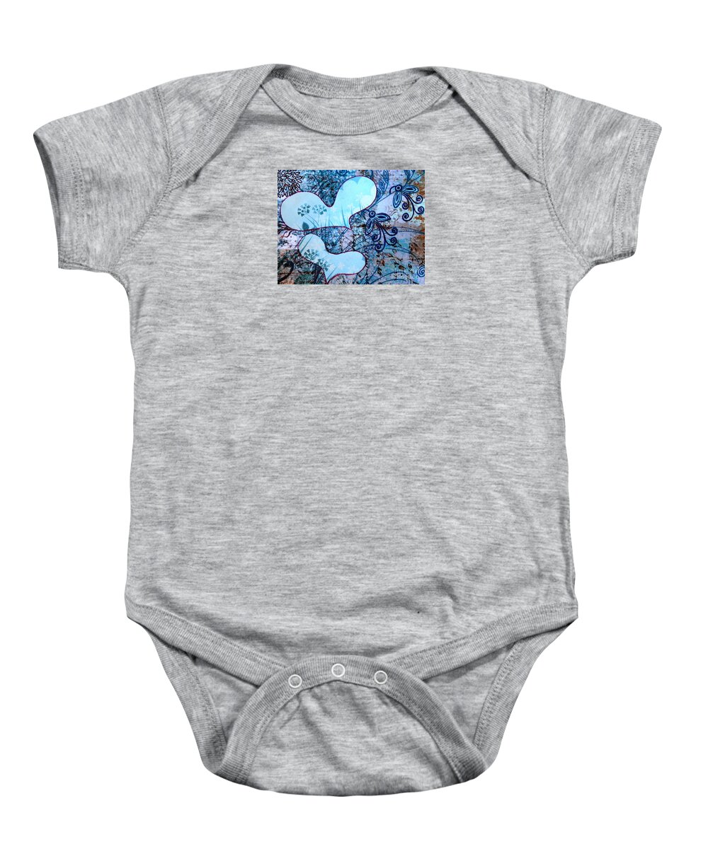 Mixed Media Collage Baby Onesie featuring the drawing Love of nature by Barbara Leigh Art